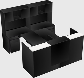Shared u-shaped reception desks
