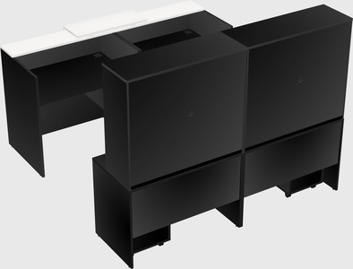 Shared u-shaped reception desks