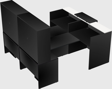 Shared u-shaped reception desks