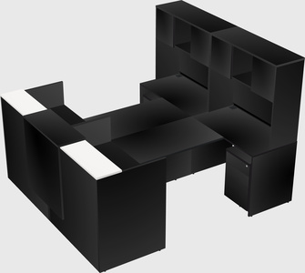 Shared u-shaped reception desks