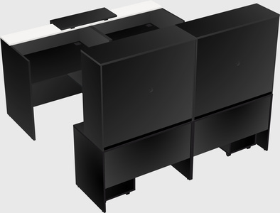 Shared u-shaped reception desks