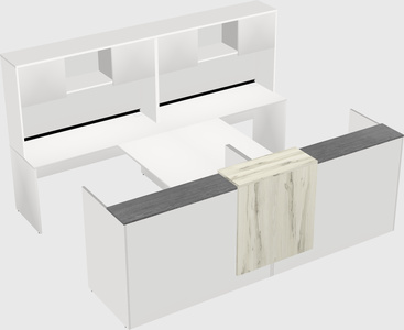 Shared u-shaped reception desks