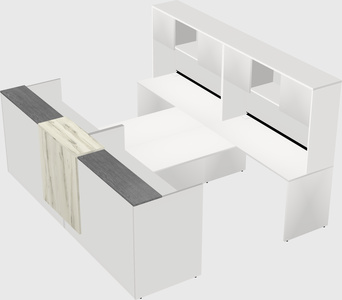 Shared u-shaped reception desks
