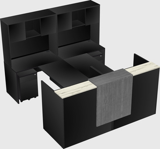 Shared u-shaped reception desks