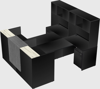 Shared u-shaped reception desks