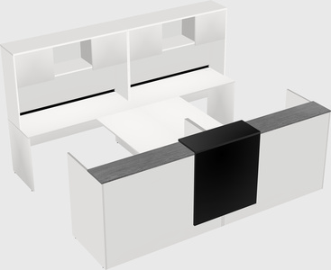 Shared u-shaped reception desks
