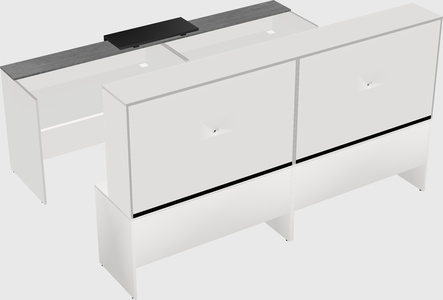 Shared u-shaped reception desks
