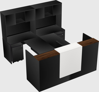Shared u-shaped reception desks