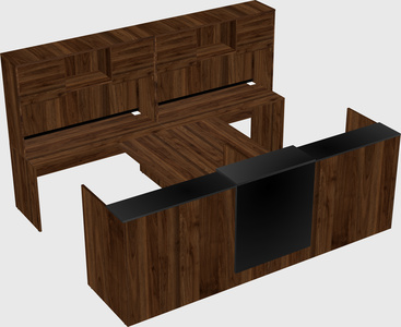 Shared u-shaped reception desks