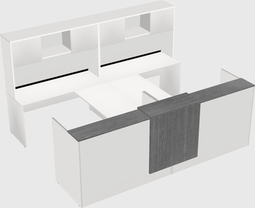 Shared u-shaped reception desks