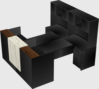 Shared u-shaped reception desks