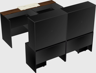 Shared u-shaped reception desks