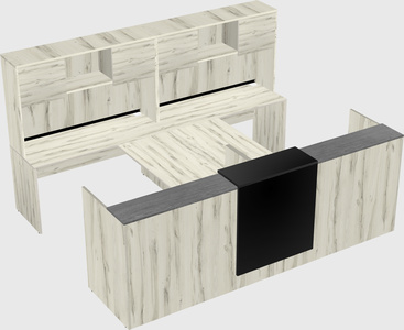 Shared u-shaped reception desks