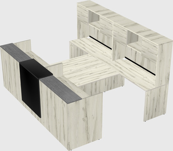 Shared u-shaped reception desks