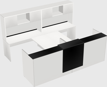 Shared u-shaped reception desks