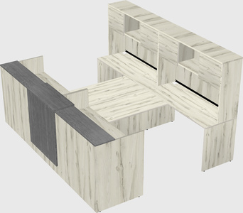 Shared u-shaped reception desks