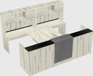Shared u-shaped reception desks