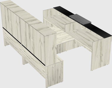 Shared u-shaped reception desks
