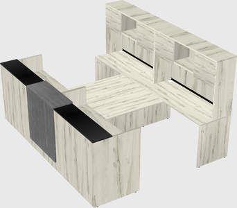 Shared u-shaped reception desks