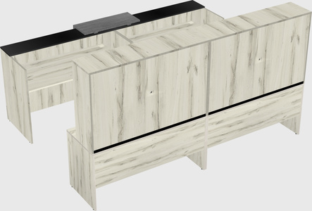 Shared u-shaped reception desks