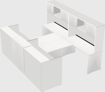 Shared u-shaped reception desks