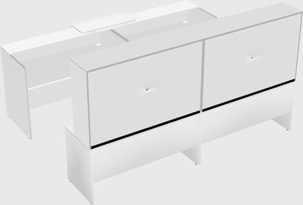 Shared u-shaped reception desks