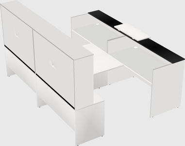 Shared u-shaped reception desks