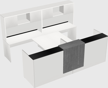 Shared u-shaped reception desks