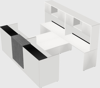 Shared u-shaped reception desks