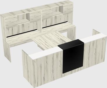 Shared u-shaped reception desks