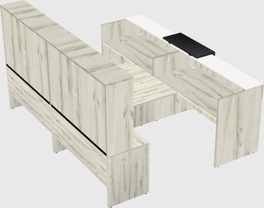 Shared u-shaped reception desks