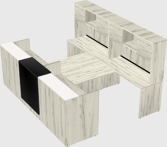Shared u-shaped reception desks