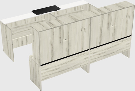 Shared u-shaped reception desks