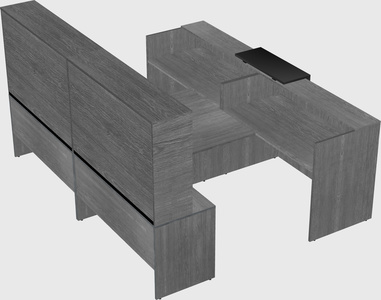 Shared u-shaped reception desks