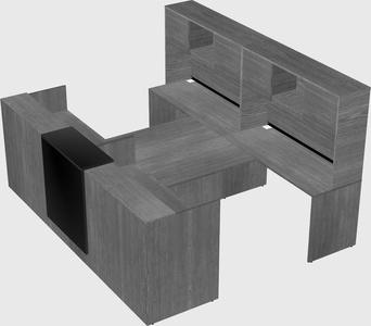 Shared u-shaped reception desks
