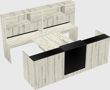 Shared u-shaped reception desks
