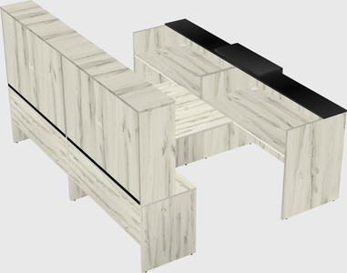 Shared u-shaped reception desks