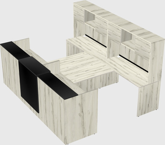Shared u-shaped reception desks