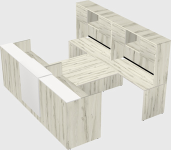 Shared u-shaped reception desks