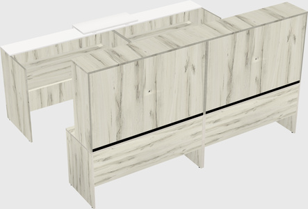 Shared u-shaped reception desks