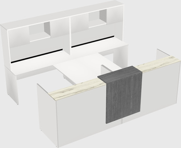 Shared u-shaped reception desks
