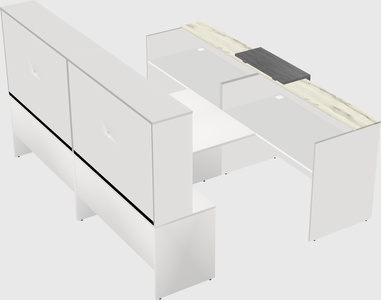 Shared u-shaped reception desks