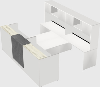 Shared u-shaped reception desks