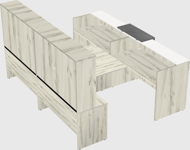 Shared u-shaped reception desks