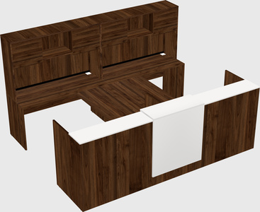 Shared u-shaped reception desks