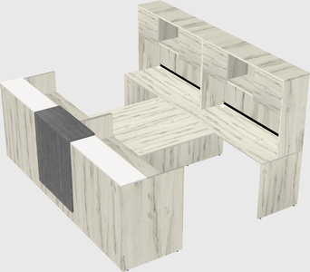 Shared u-shaped reception desks