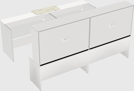 Shared u-shaped reception desks
