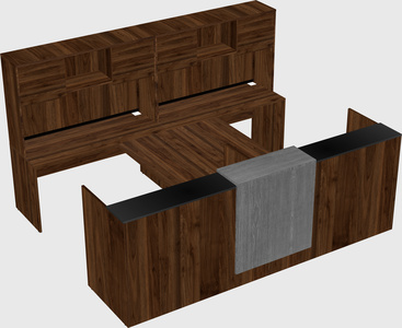 Shared u-shaped reception desks