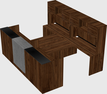 Shared u-shaped reception desks