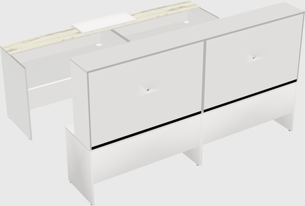 Shared u-shaped reception desks